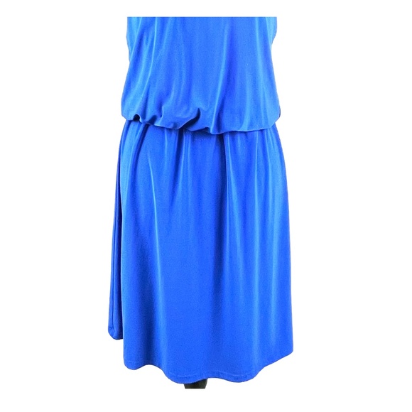 MSK Royal Blue Dress with Gold Tones Snake Chain Halter Top - Picture 3 of 11